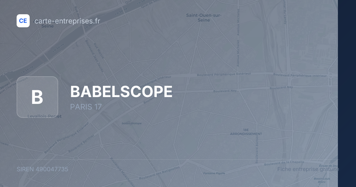 BABELSCOPE — 490047735 — fiche entreprise