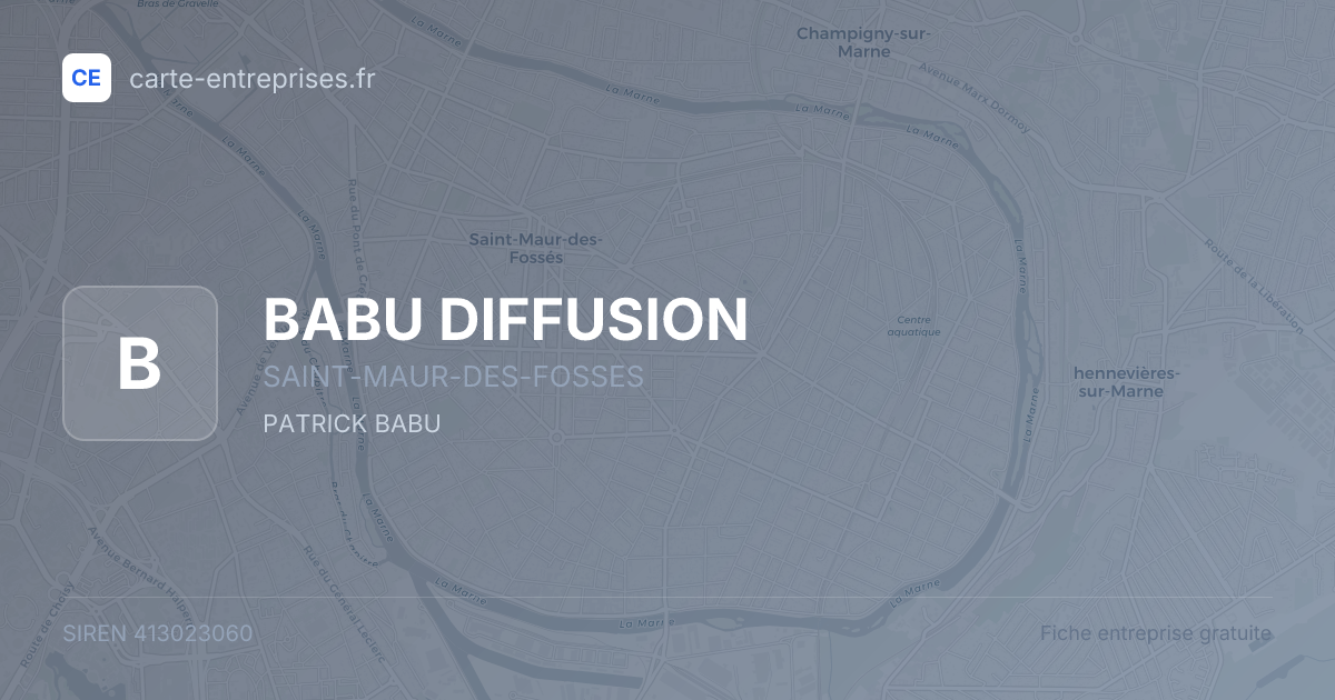BABU DIFFUSION — 413023060 — fiche entreprise
