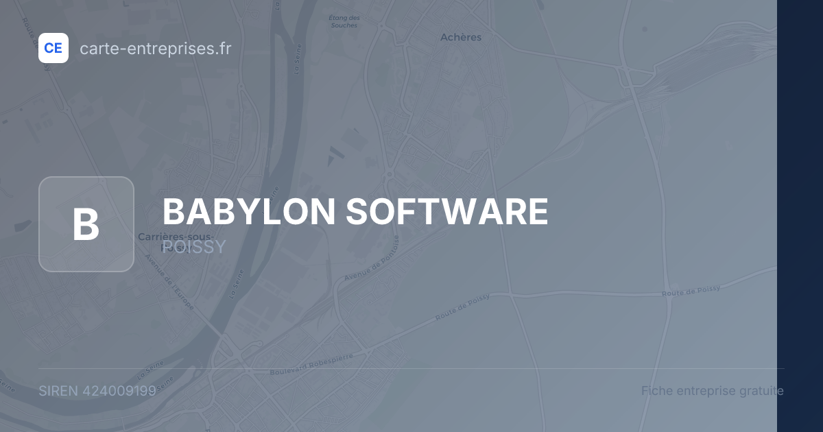 BABYLON SOFTWARE — 424009199 — fiche entreprise