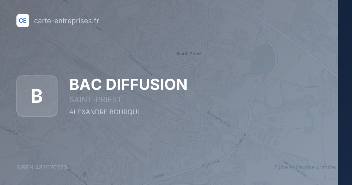 BAC DIFFUSION — 482670270 — fiche entreprise