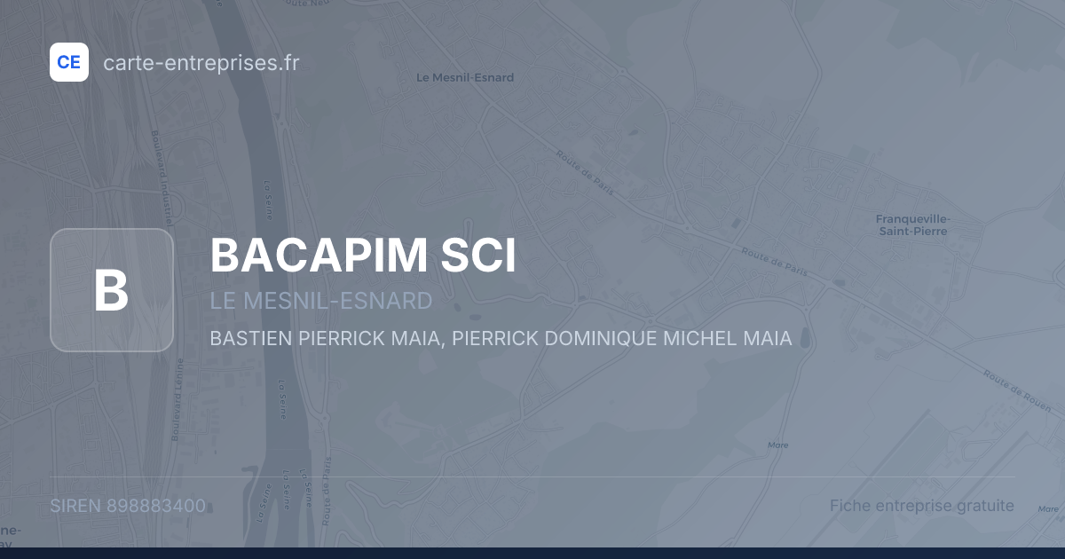 BACAPIM SCI — 898883400 — fiche entreprise