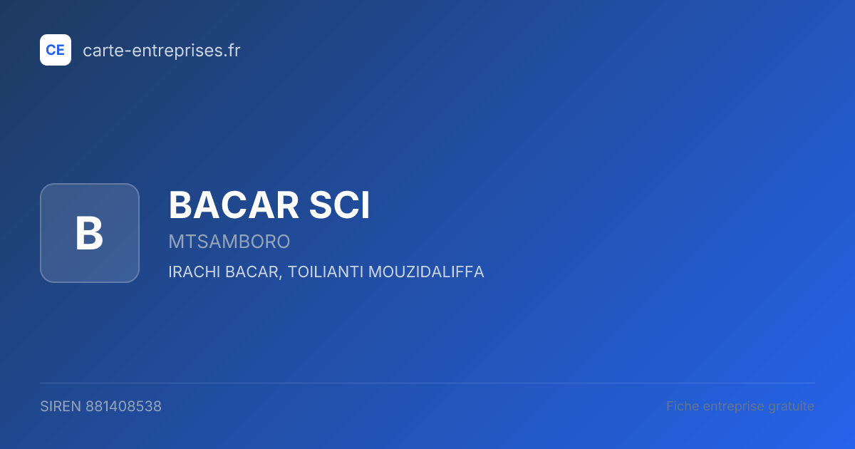 BACAR SCI — 881408538 — fiche entreprise