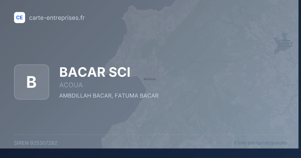 BACAR SCI — 925307282 — fiche entreprise