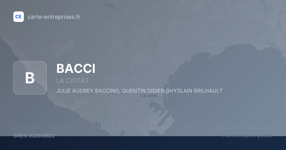 BACCI — 932858822 — fiche entreprise