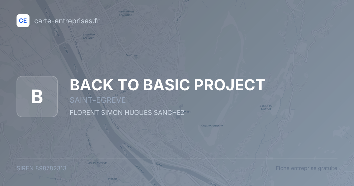 BACK TO BASIC PROJECT — 898782313 — fiche entreprise