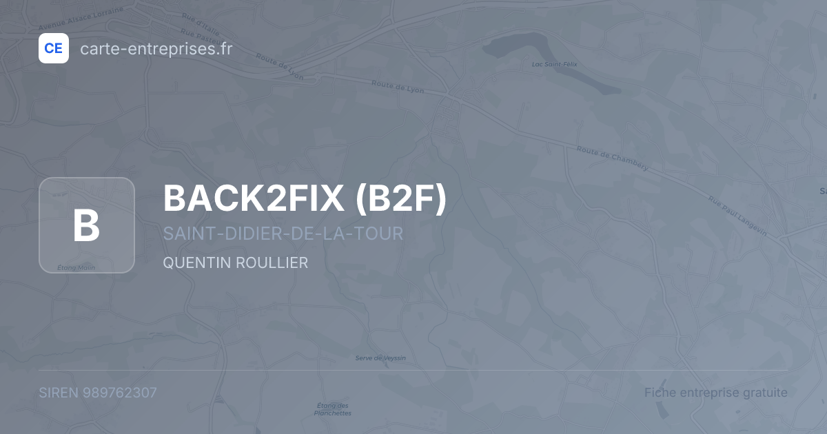 BACK2FIX (B2F) — 989762307 — fiche entreprise