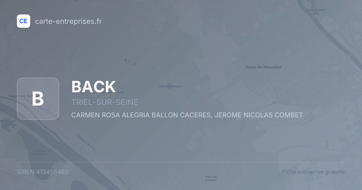 BACK — 413455460 — fiche entreprise