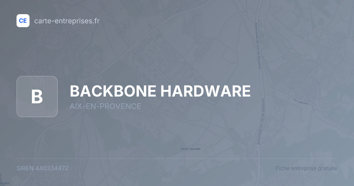 BACKBONE HARDWARE — 440334472 — fiche entreprise