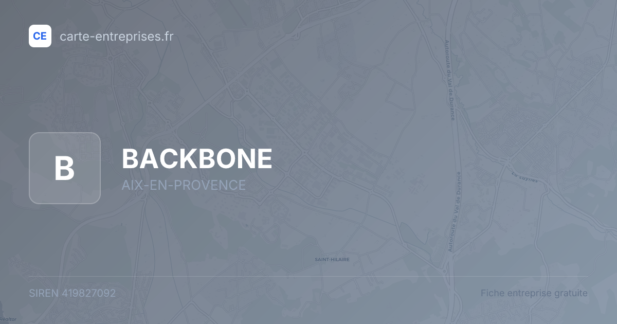 BACKBONE — 419827092 — fiche entreprise