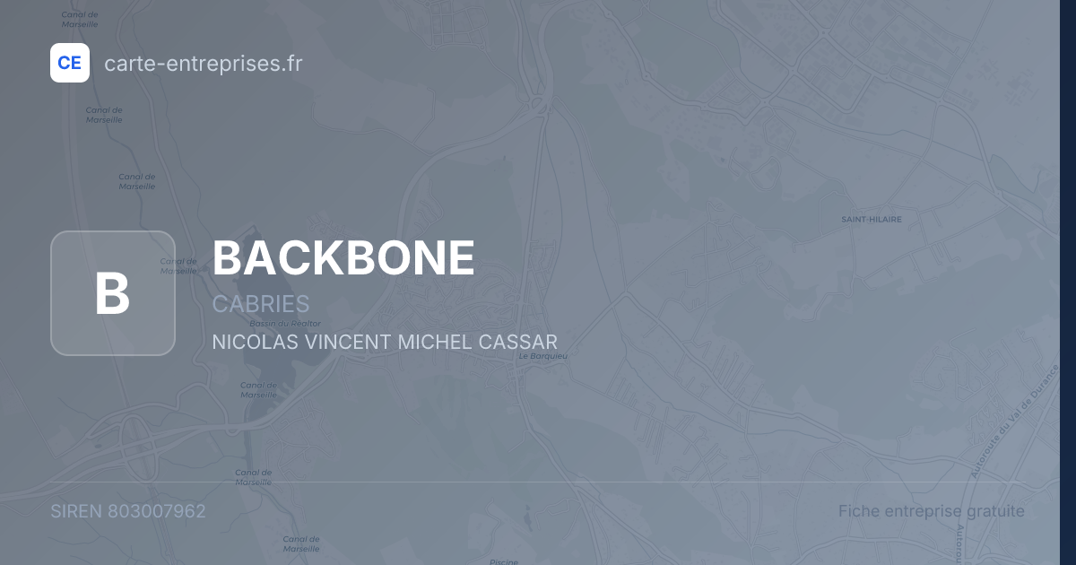 BACKBONE — 803007962 — fiche entreprise