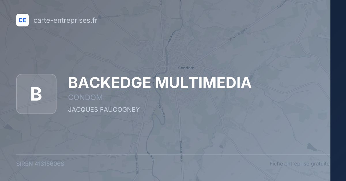 BACKEDGE MULTIMEDIA — 413156068 — fiche entreprise