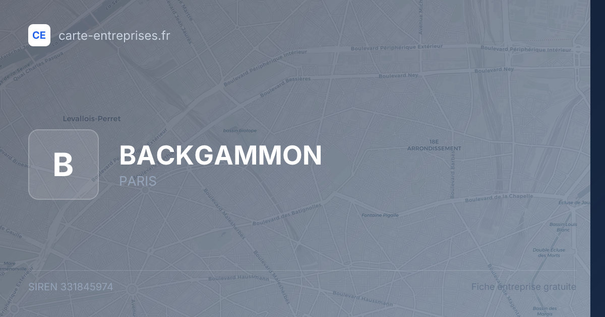 BACKGAMMON — 331845974 — fiche entreprise