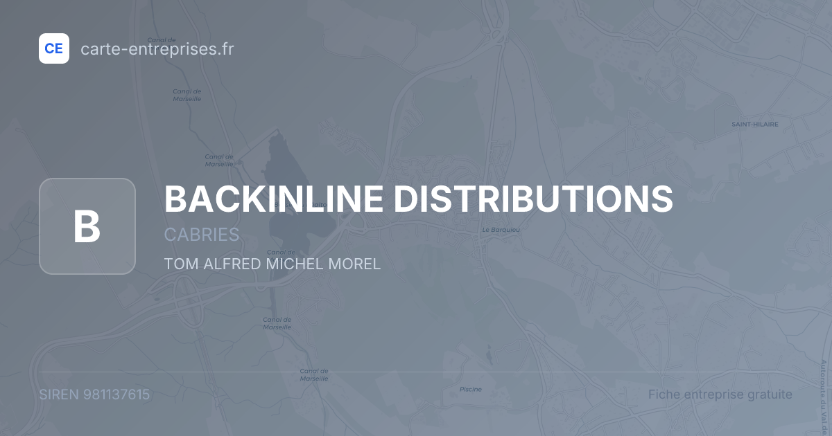 BACKINLINE DISTRIBUTIONS — 981137615 — fiche entreprise