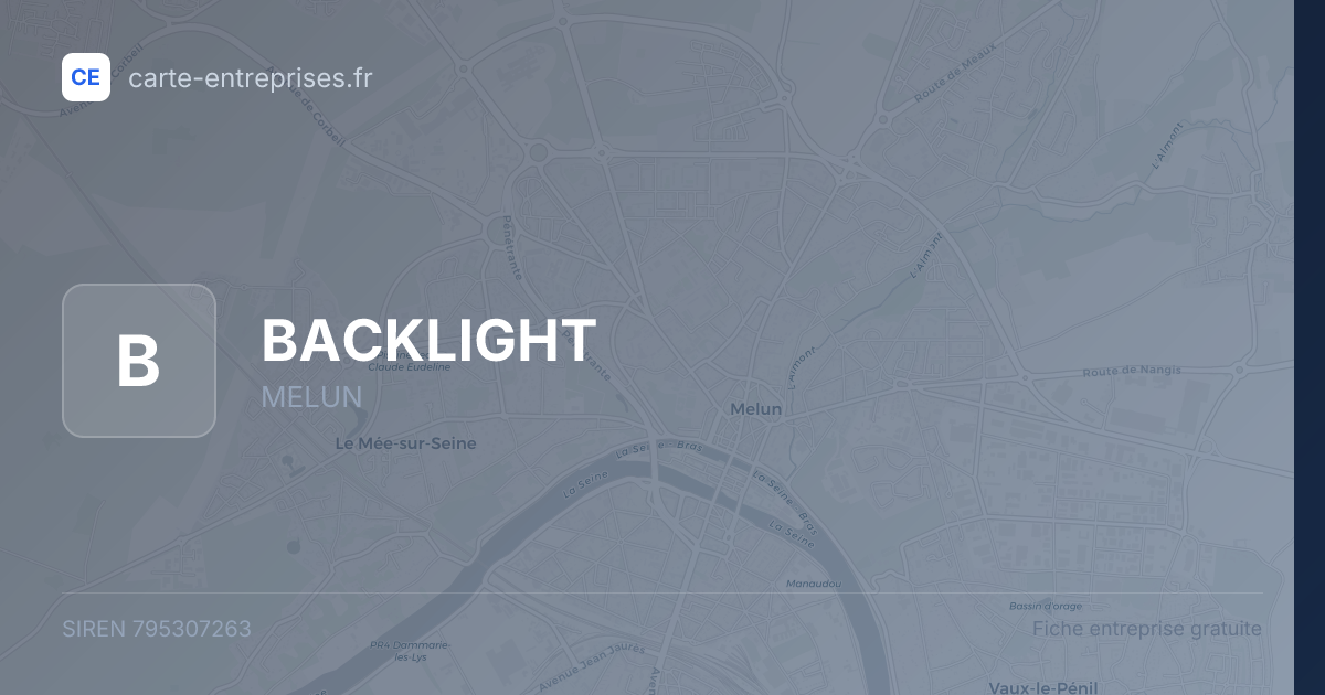BACKLIGHT — 795307263 — fiche entreprise