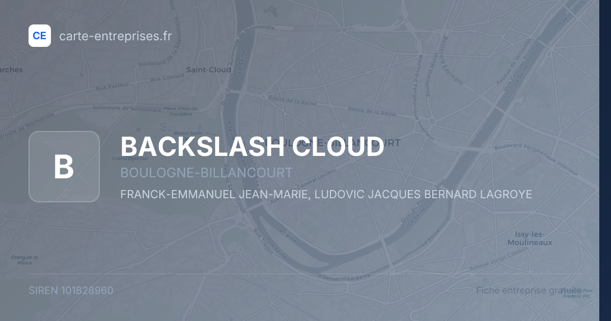 BACKSLASH CLOUD — 101828960 — fiche entreprise