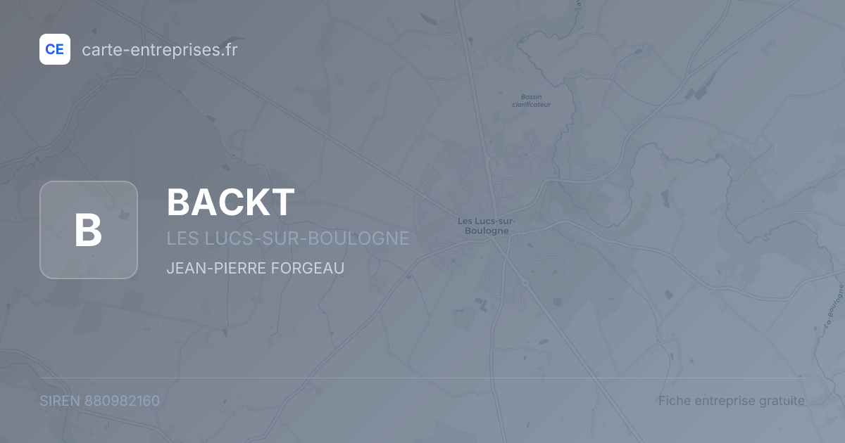 BACKT — 880982160 — fiche entreprise