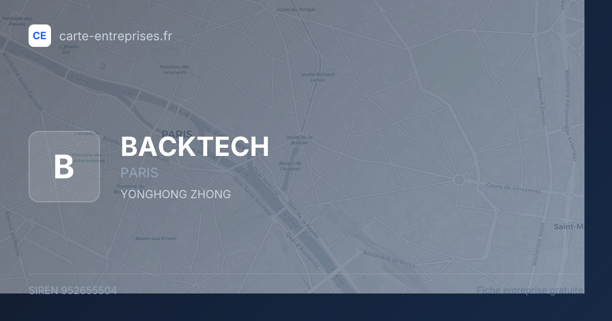 BACKTECH — 952655504 — fiche entreprise
