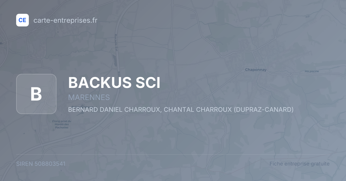 BACKUS SCI — 508803541 — fiche entreprise