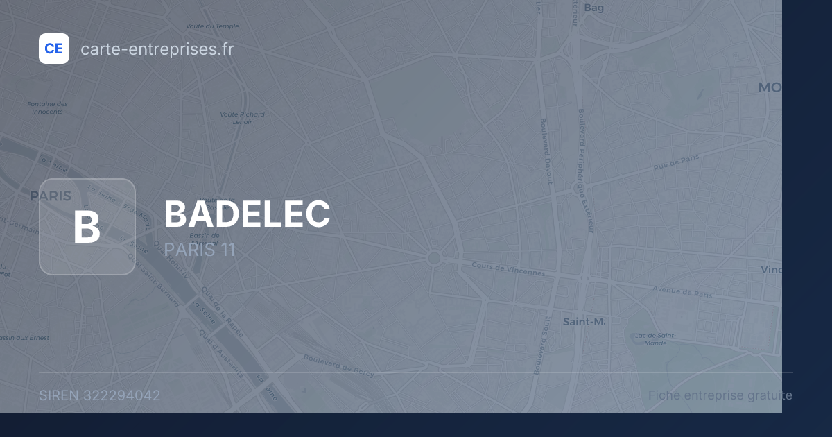 BADELEC — 322294042 — fiche entreprise
