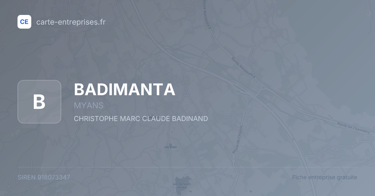 BADIMANTA — 918073347 — fiche entreprise