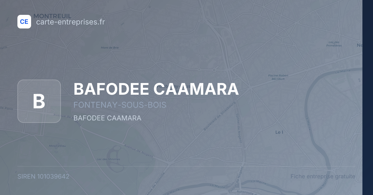 BAFODEE CAAMARA — 101039642 — fiche entreprise