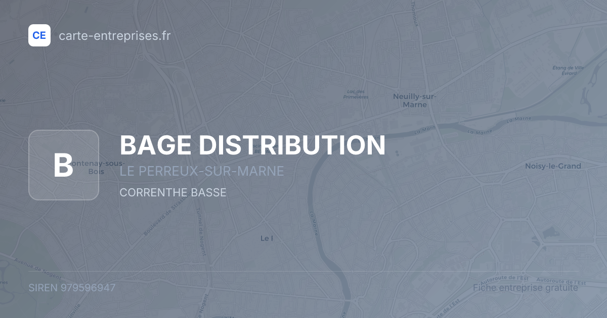 BAGE DISTRIBUTION — 979596947 — fiche entreprise