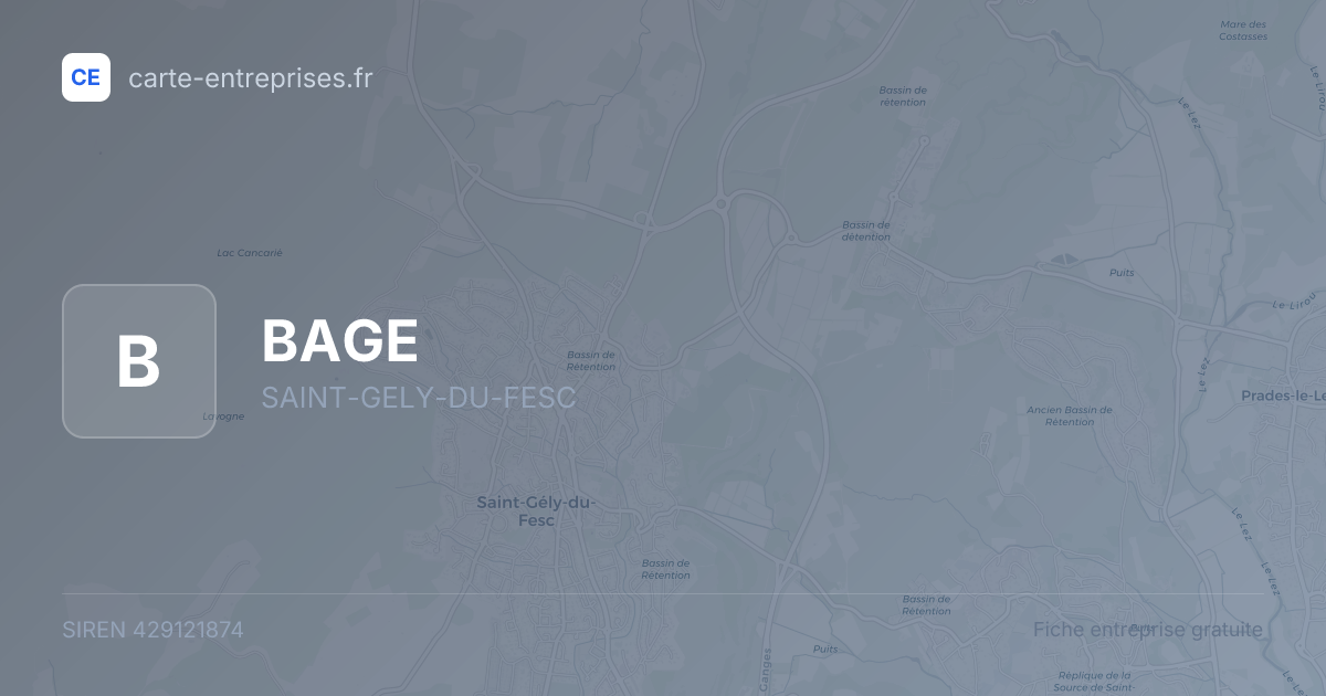 BAGE — 429121874 — fiche entreprise