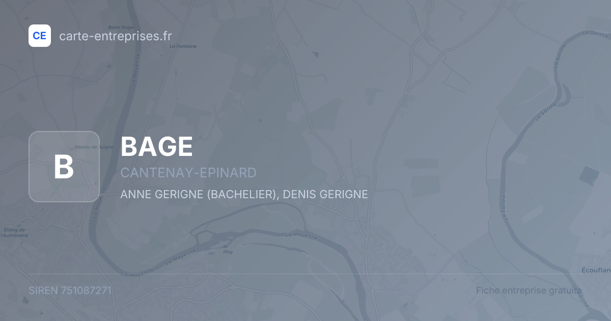 BAGE — 751087271 — fiche entreprise