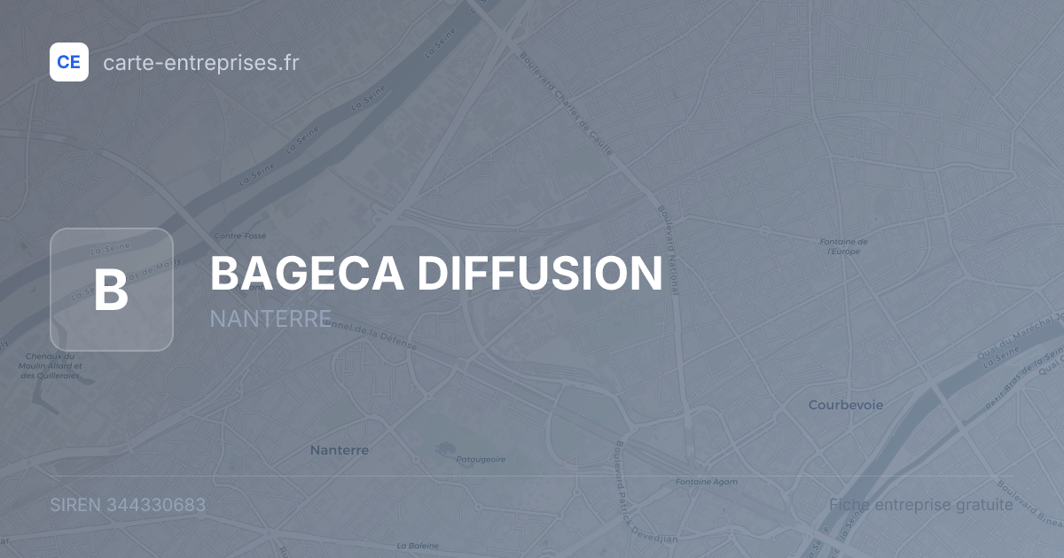 BAGECA DIFFUSION — 344330683 — fiche entreprise