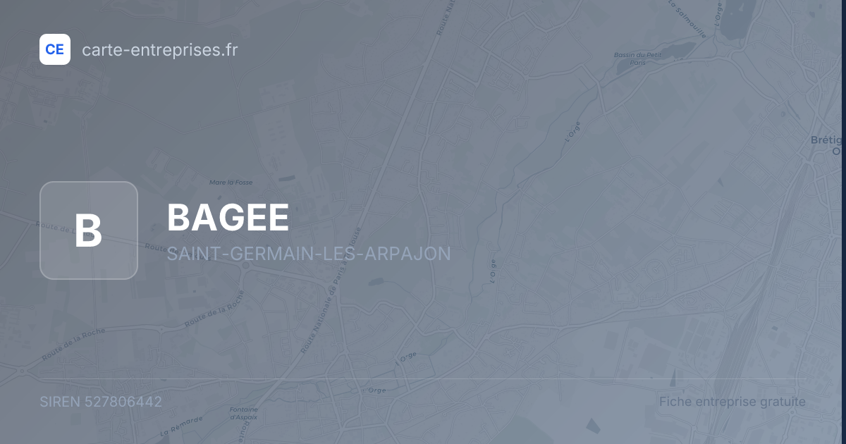 BAGEE — 527806442 — fiche entreprise