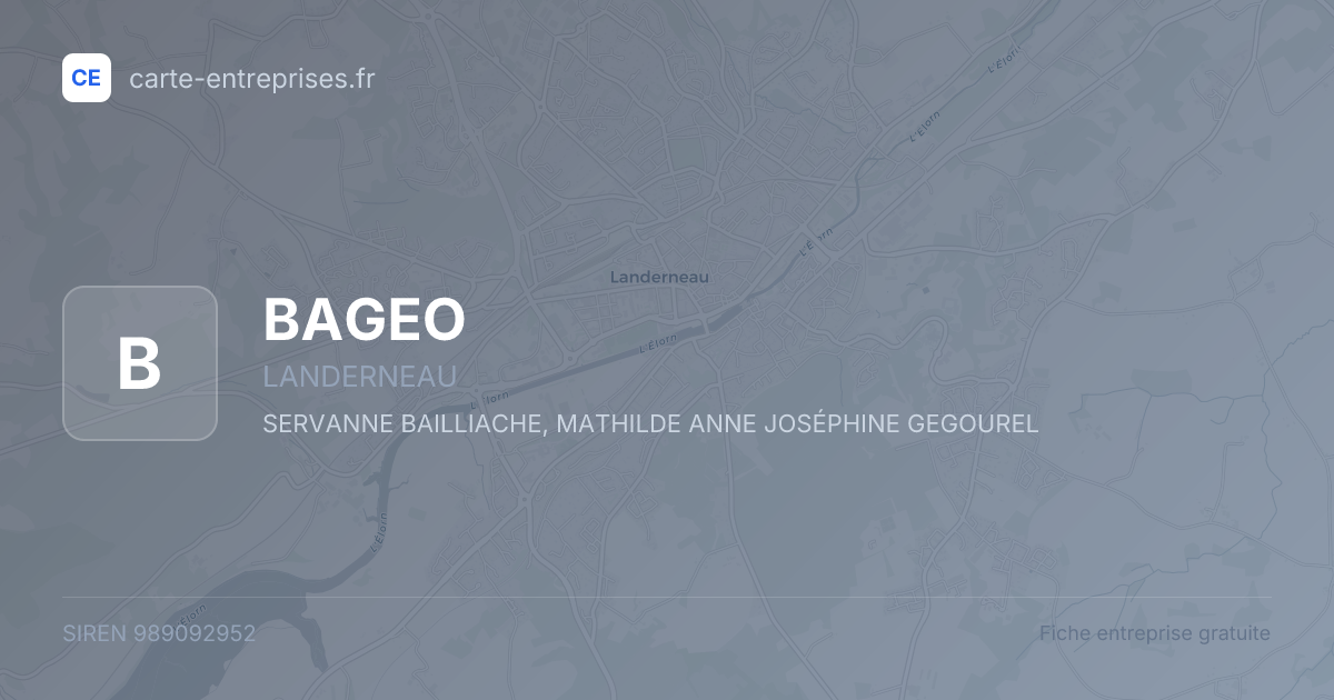 BAGEO — 989092952 — fiche entreprise