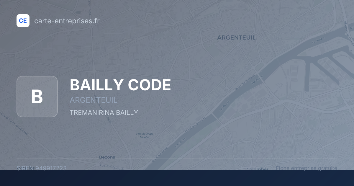 BAILLY CODE — 949917223 — fiche entreprise