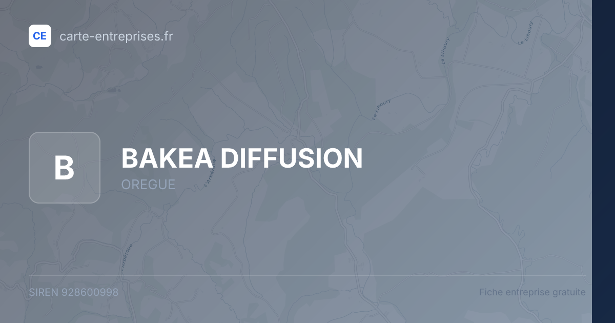 BAKEA DIFFUSION — 928600998 — fiche entreprise