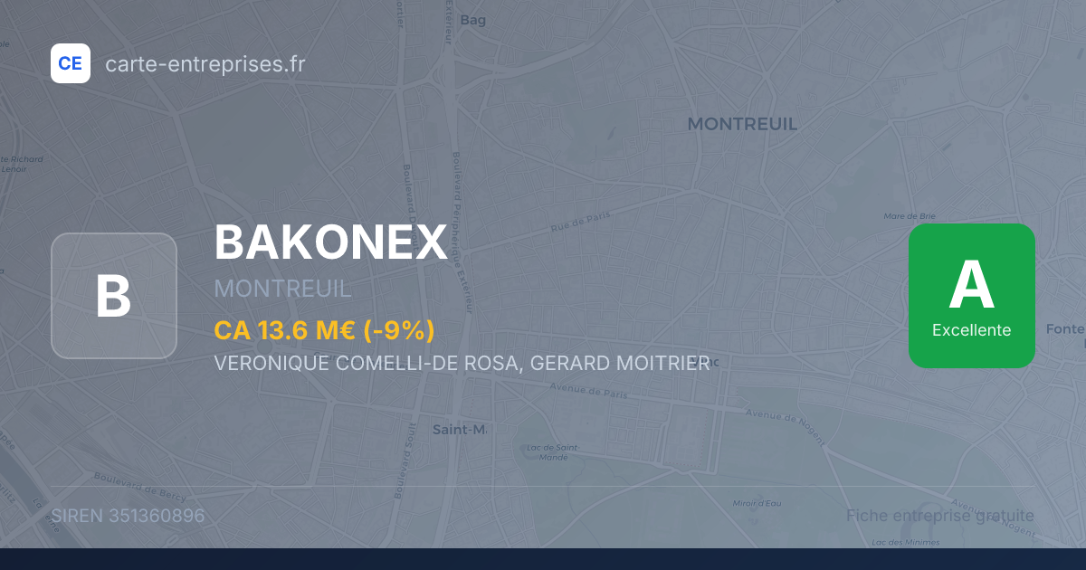 BAKONEX — 351360896 — fiche entreprise