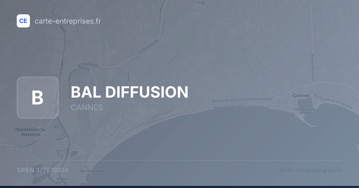 BAL DIFFUSION — 377878004 — fiche entreprise