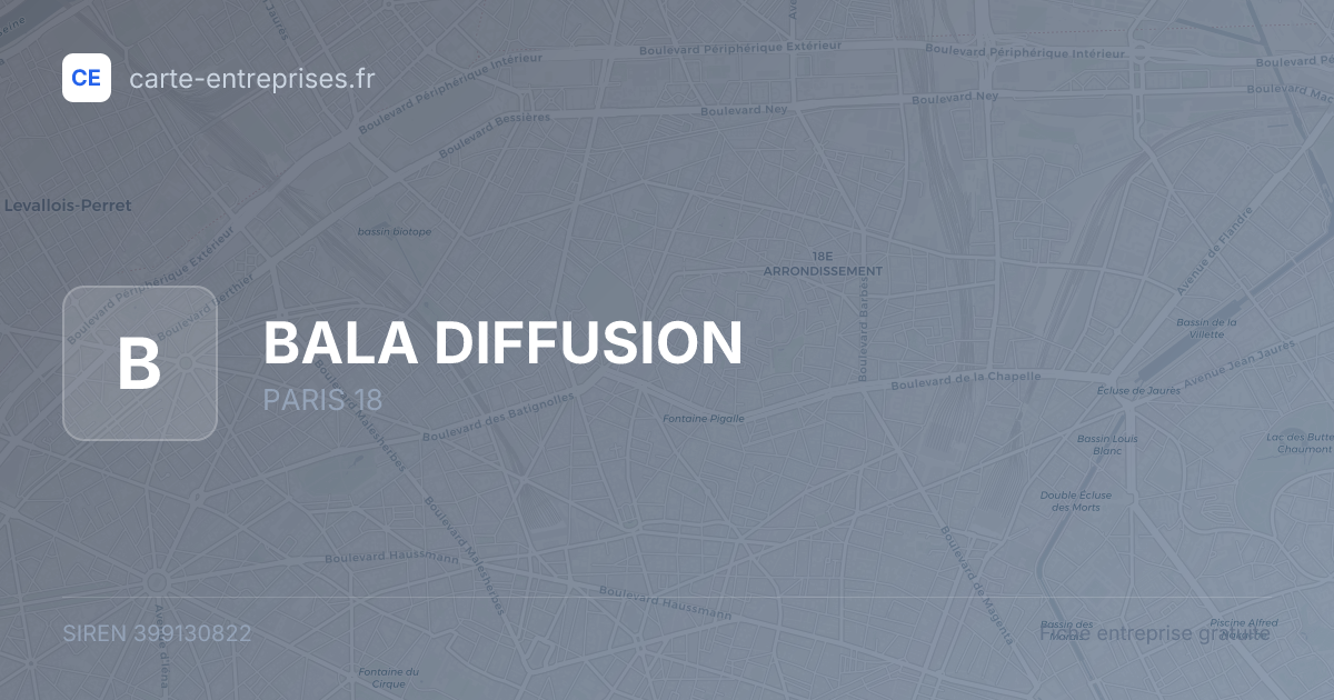 BALA DIFFUSION — 399130822 — fiche entreprise