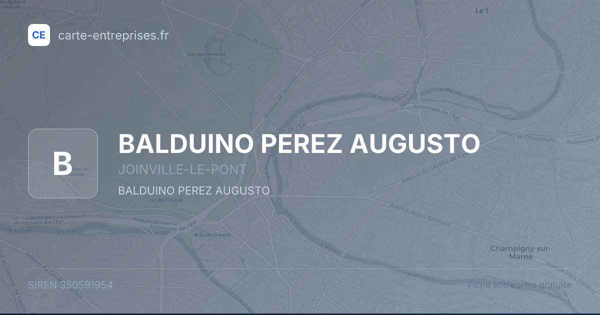 BALDUINO PEREZ AUGUSTO — 350591954 — fiche entreprise