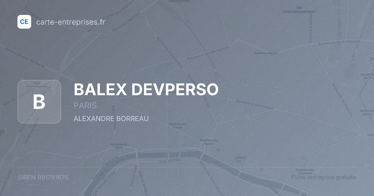 BALEX DEVPERSO — 891781676 — fiche entreprise
