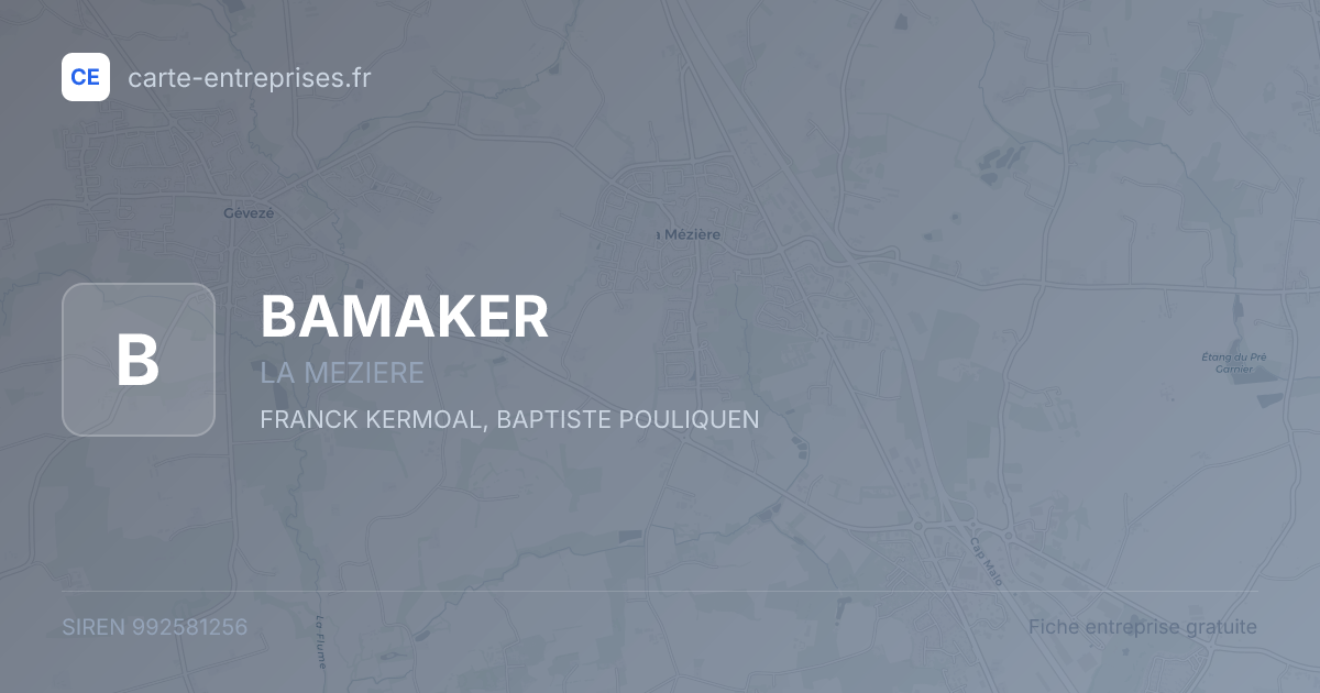 BAMAKER — 992581256 — fiche entreprise