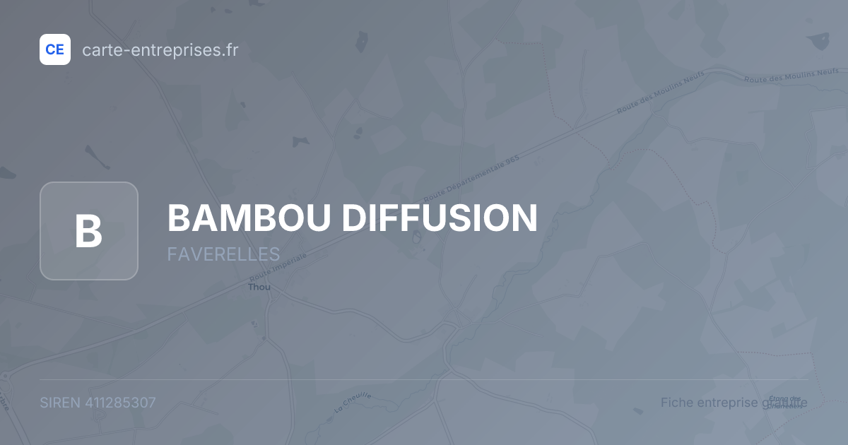 BAMBOU DIFFUSION — 411285307 — fiche entreprise