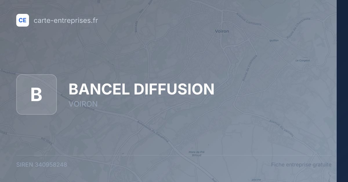 BANCEL DIFFUSION — 340958248 — fiche entreprise