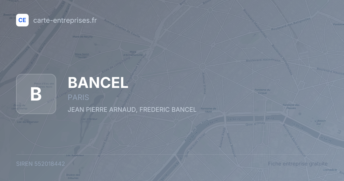 BANCEL — 552018442 — fiche entreprise