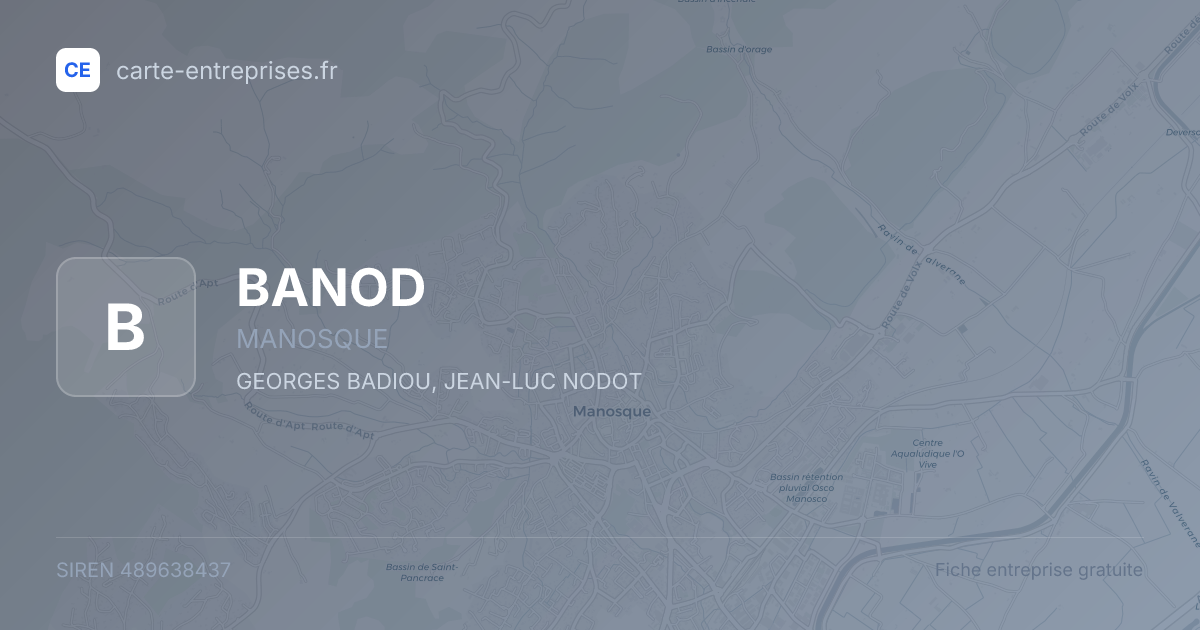 BANOD — 489638437 — fiche entreprise