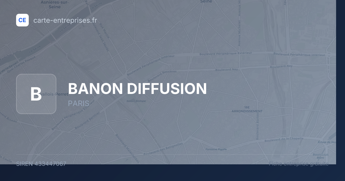 BANON DIFFUSION — 433447067 — fiche entreprise