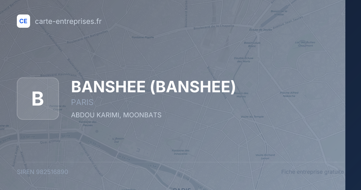 BANSHEE — 982516890 — fiche entreprise