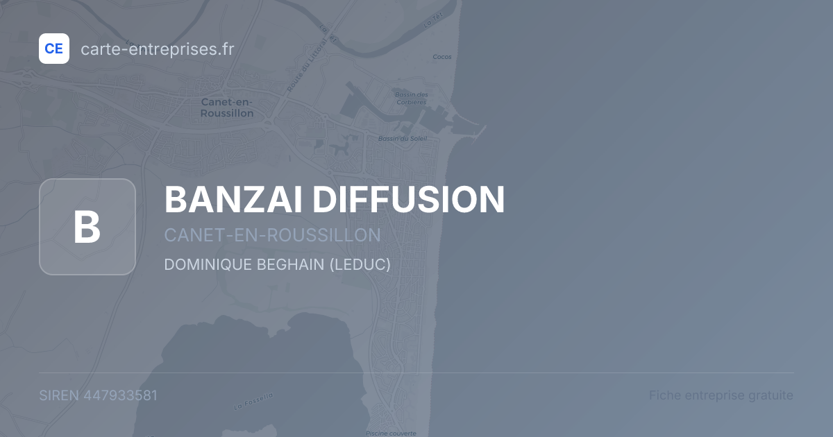 BANZAI DIFFUSION — 447933581 — fiche entreprise