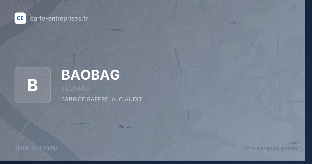 BAOBAG — 301523791 — fiche entreprise