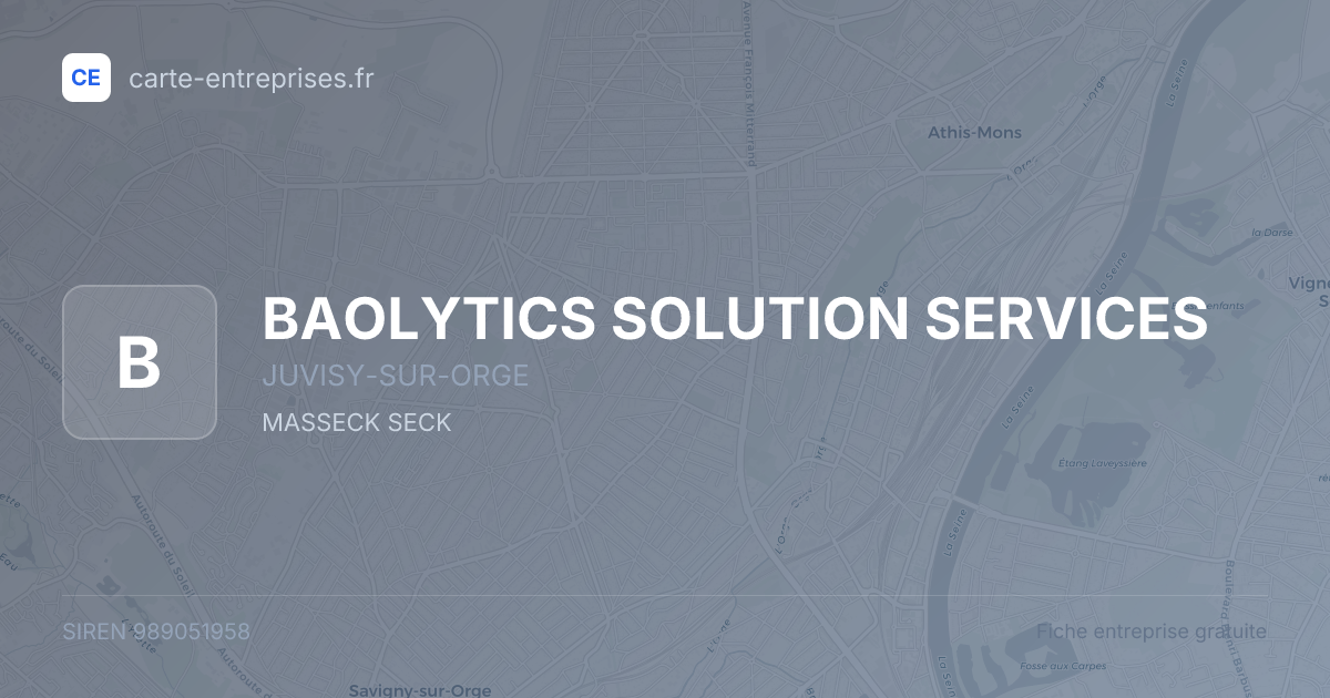 BAOLYTICS SOLUTION SERVICES — 989051958 — fiche entreprise