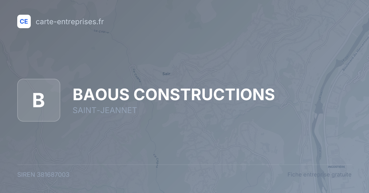 BAOUS CONSTRUCTIONS — 381687003 — fiche entreprise