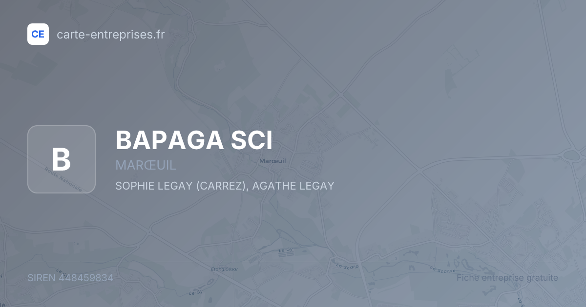 BAPAGA SCI — 448459834 — fiche entreprise